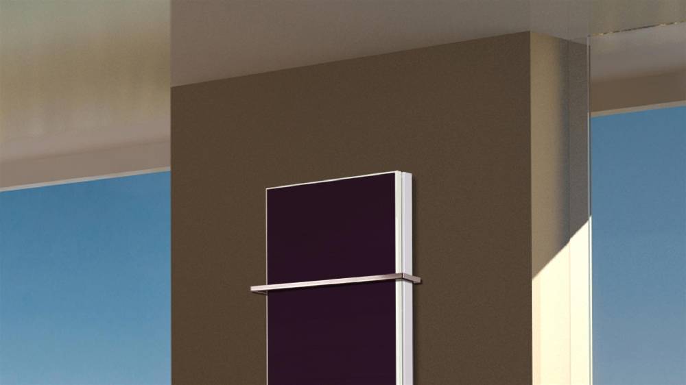 Szagato BADHEIZKÖRPER mit Glas Montevideo 5 Glasfront 120x47cm 1458Watt violett +1 Halter 15mm SZAGATO Designheizkörper Handtuchheizkörper Mittelanschluss Riesige Ersparnisse