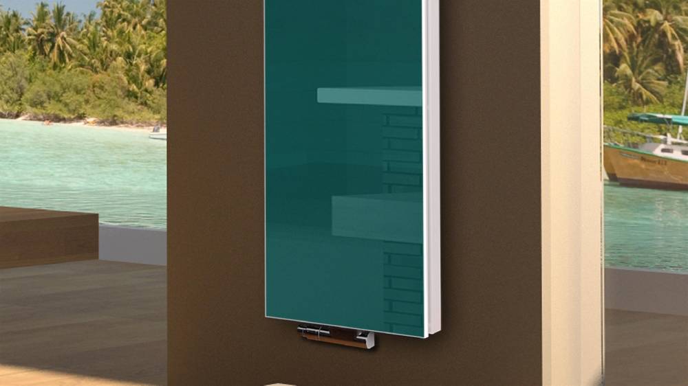 Szagato BADHEIZKÖRPER mit Glas Montevideo 6 Glasfront 180x47cm 1964Watt türkis +2 Halter 15mm SZAGATO Designheizkörper Handtuchheizkörper mit Mittelanschluss Bis zu 60% Rabatt