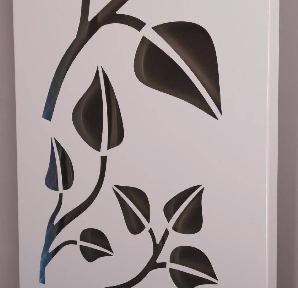 Szagato Badheizkörper mit LED Design Leaves 2 120x47cm 799 Watt weiß SZAGATO Designheizkörper Handtuchheizkörper mit Mittelanschluss Handtuchwärmer Sonderangebot der Fabrik