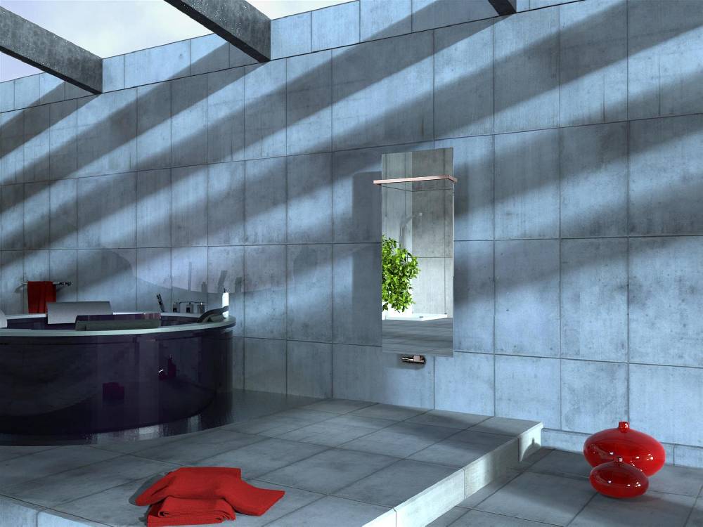 Szagato BADHEIZKÖRPER mit Spiegel Design Mirror 2 120x47cm 799 Watt Edelstahl +1 Halter 15mm SZAGATO Designheizkörper Handtuchheizkörper mit Mittelanschluss Nur noch ein Tag übrig