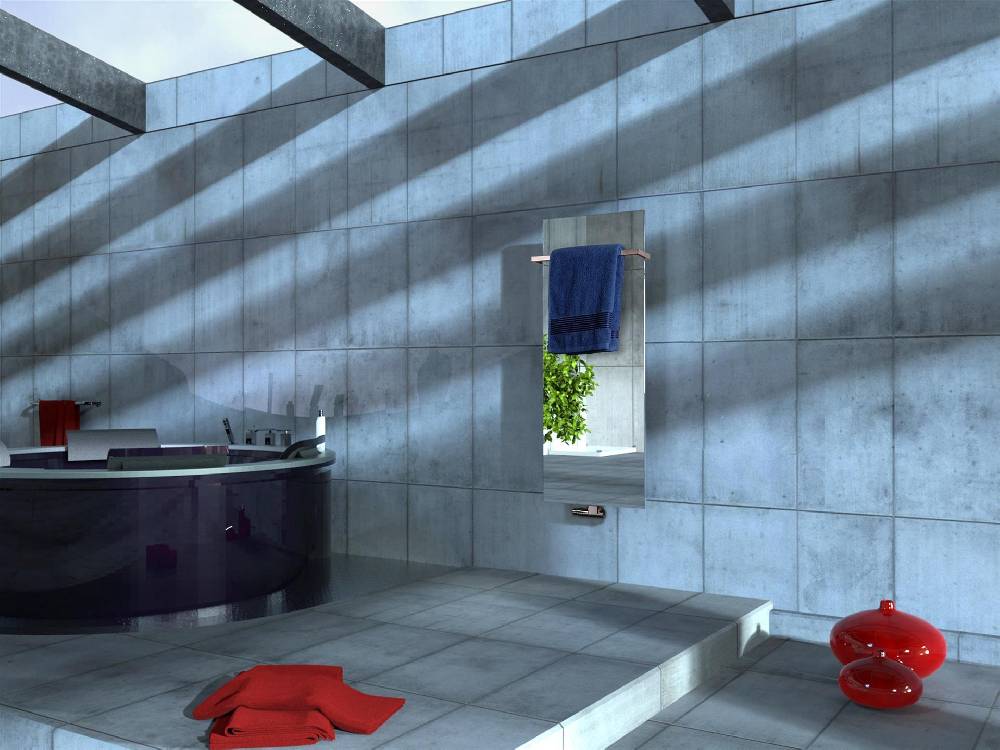 Szagato BADHEIZKÖRPER mit Spiegel Design Mirror 2 120x47cm 799 Watt Edelstahl +1 Halter 15mm SZAGATO Designheizkörper Handtuchheizkörper mit Mittelanschluss Nur noch ein Tag übrig