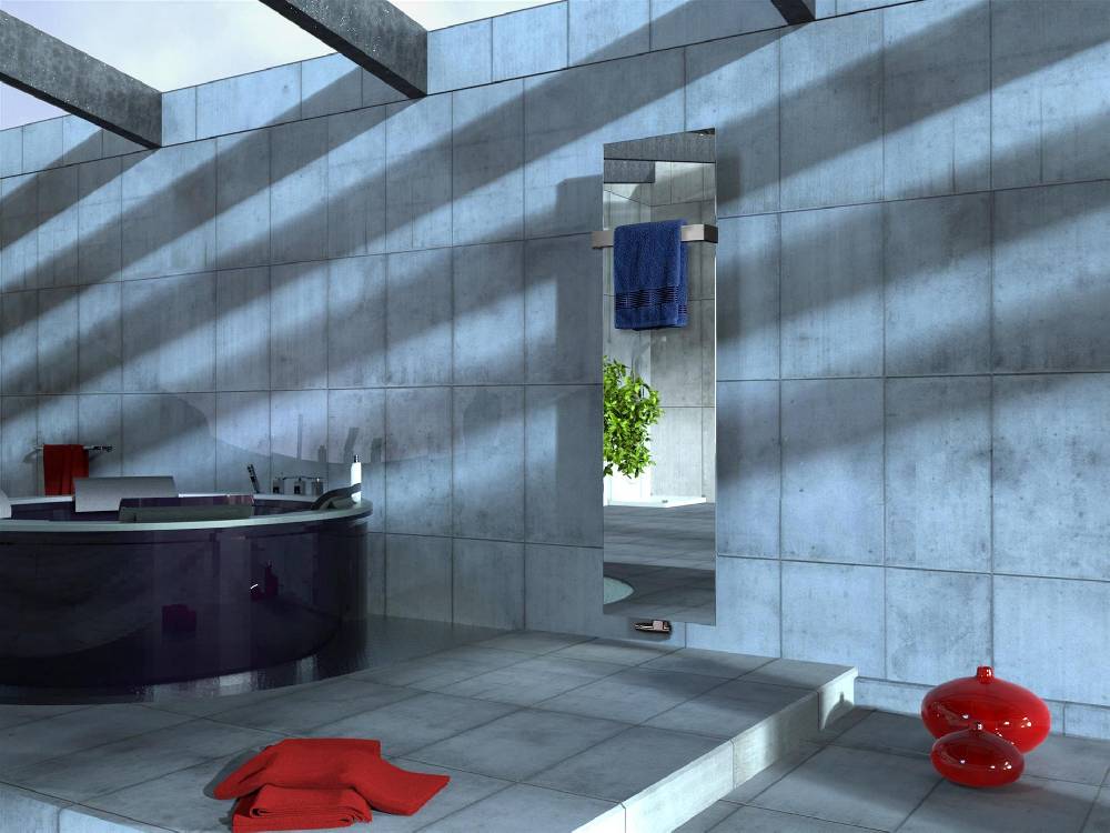 Szagato BADHEIZKÖRPER mit Spiegel Design Mirror 3 180x47cm 1118 Watt Edelstahl (+1 Halter 50mm) SZAGATO Handtuchheizkörper mit Mittelanschluss Handtuchwärmer Speichern exportieren
