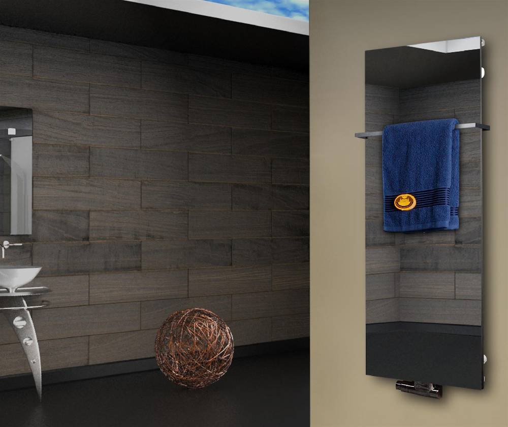Szagato Badheizkörper mit Spiegel Design Montevideo 2 (Spiegelfront) 120x47cm 799 Watt Spiegel (+1 Halter 15mm) SZAGATO Designheizkörper mit Mittelanschluss Blitzverkäufe