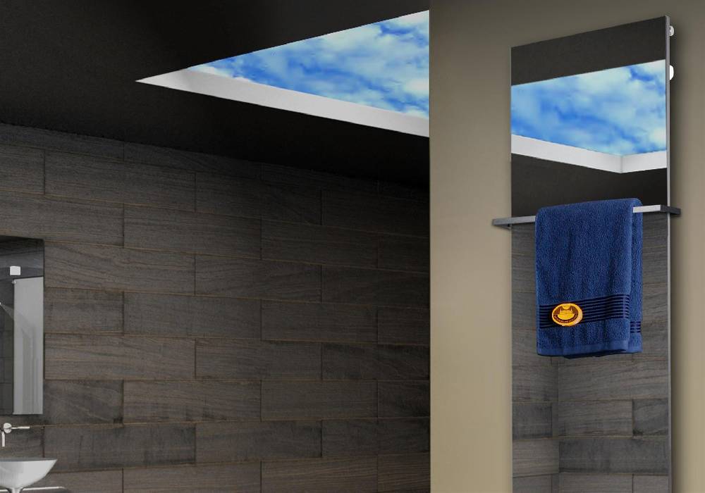 Szagato Badheizkörper mit Spiegel Design Montevideo 3 (Spiegelfront) 180x47cm 1118 Watt (+1 Halter 15mm) SZAGATO Designheizkörper mit Mittelanschluss Fabrik Onlineshop
