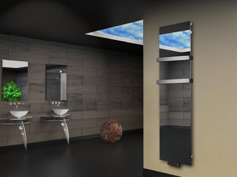 Szagato Badheizkörper mit Spiegel Design Montevideo 3 (Spiegelfront) 180x47cm 1118 Watt (+2 Halter 50mm) SZAGATO Designheizkörper mit Mittelanschluss Rabatt