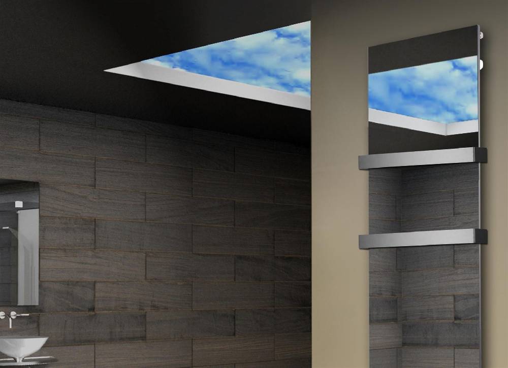 Szagato Badheizkörper mit Spiegel Design Montevideo 3 (Spiegelfront) 180x47cm 1118 Watt (+2 Halter 50mm) SZAGATO Designheizkörper mit Mittelanschluss Rabatt