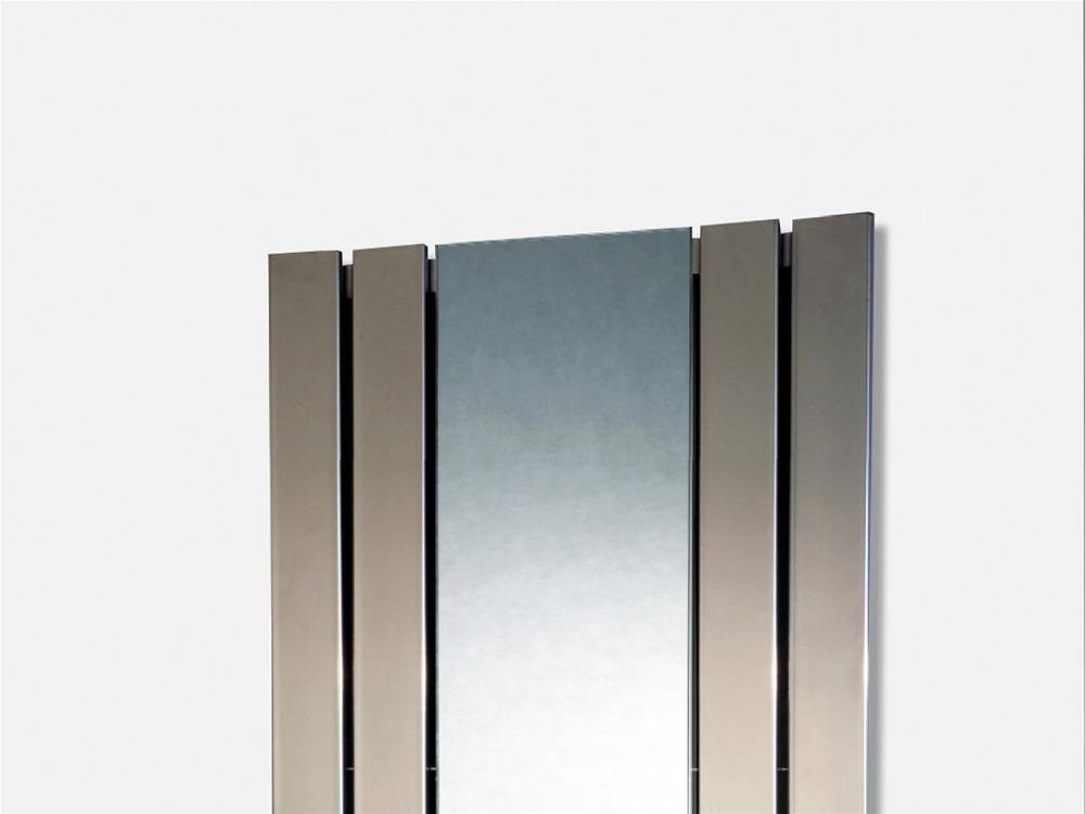 Szagato BADHEIZKÖRPER mit Spiegel Design Shanghai 2 120 x 55cm 581 Watt Edelstahloptik SZAGATO Hadntuchwärmer Handtuchheizkörper mit Mittelanschluss Versandkostenfrei