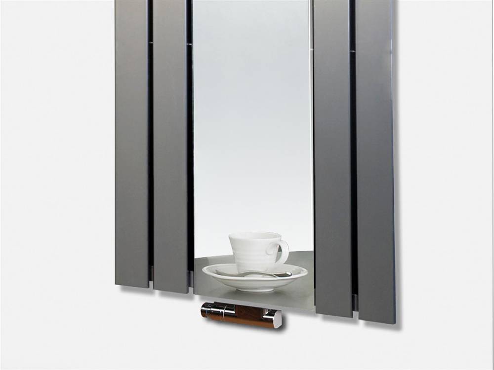 Szagato BADHEIZKÖRPER mit Spiegel Design Shanghai 3 180x55cm 819 W. Edelstahloptik SZAGATO Designheizkörper Handtuchheizkörper Mittelanschluss Handtuchwärmer Begrenztes Angebot