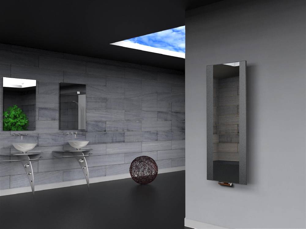 Szagato BADHEIZKÖRPER mit Spiegel Design Singapur 2 120x47cm 799 Watt anthrazit - moon SZAGATO Design Handtuchheizkörper mit Mittelanschluss Handtuchwärmer Preisnachlass