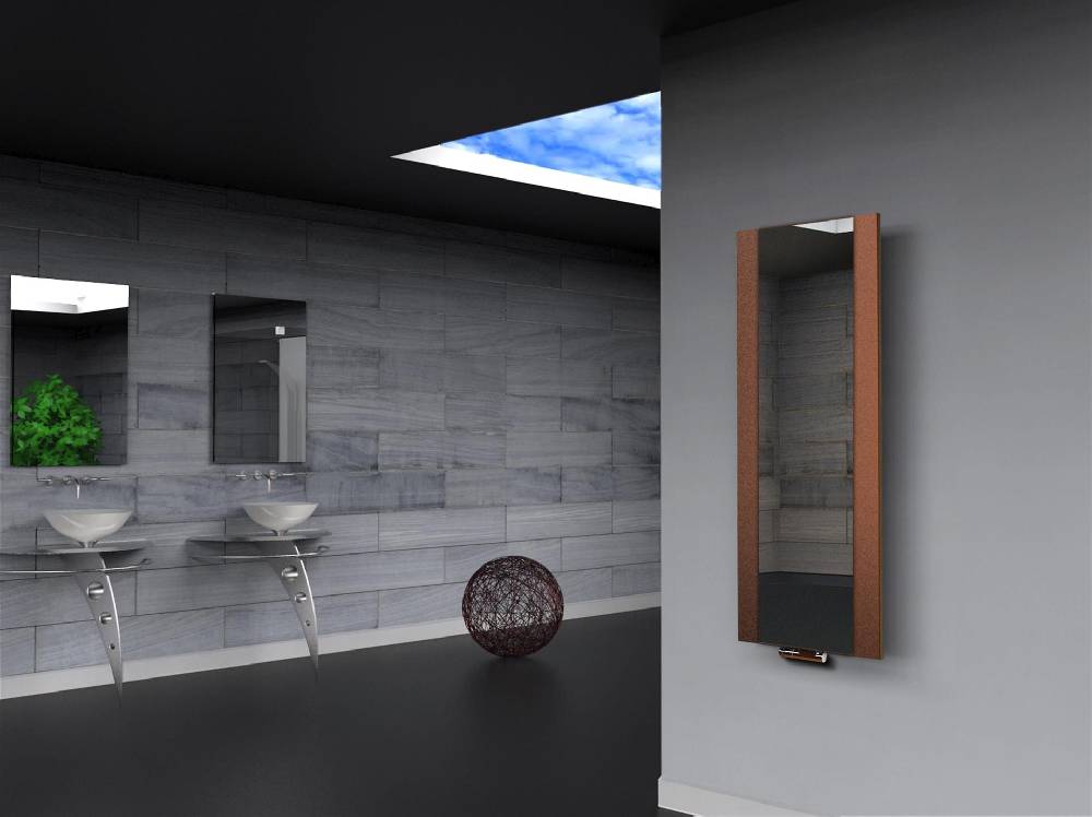 Szagato BADHEIZKÖRPER mit Spiegel Design Singapur 2 120x47cm 799 Watt braun SZAGATO Designheizkörper Handtuchheizkörper mit Mittelanschluss Handtuchwärmer Cyber Monday