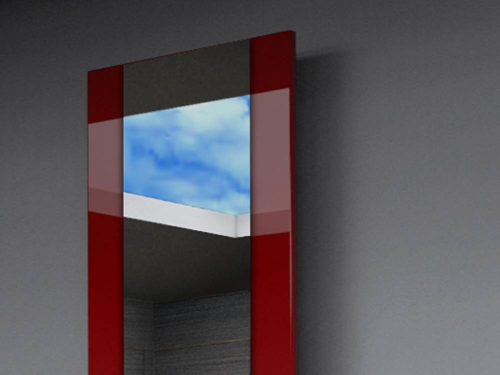 Szagato BADHEIZKÖRPER mit Spiegel Design Singapur 2 120x47cm 799 Watt rot SZAGATO Designheizkörper Handtuchheizkörper mit Mittelanschluss Handtuchwärmer Muttertagsangebot