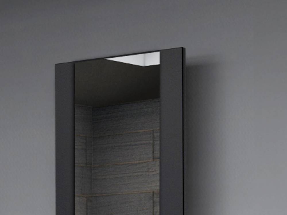 Szagato BADHEIZKÖRPER mit Spiegel Design Singapur 2 120x47cm 799 Watt schwarz SZAGATO Designheizkörper Handtuchheizkörper mit Mittelanschluss Handtuchwärmer Jubiläumsangebot