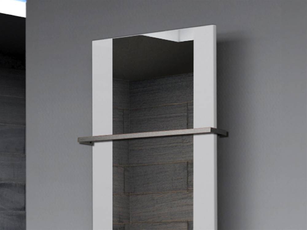 Szagato BADHEIZKÖRPER mit Spiegel Design Singapur 2 120x47cm 799 Watt weiß (+1 Halter 15mm) SZAGATO Designheizkörper Handtuchheizkörper mit Mittelanschluss Lagerräumung