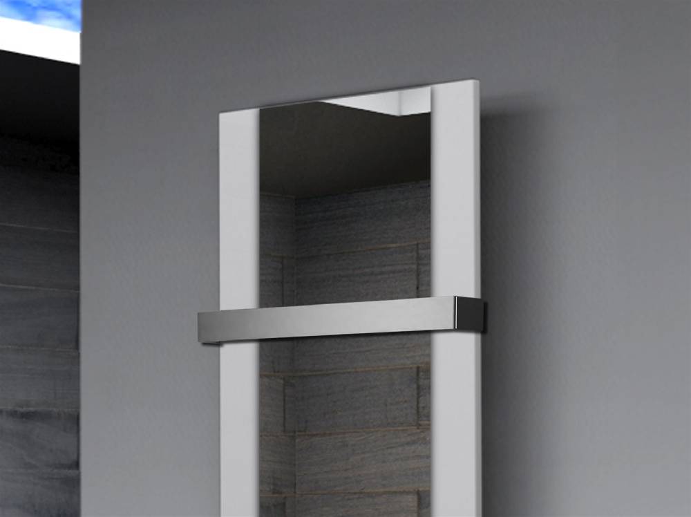 Szagato BADHEIZKÖRPER mit Spiegel Design Singapur 2 120x47cm 799 Watt weiß (+1 Halter 50mm) SZAGATO Designheizkörper Handtuchheizkörper mit Mittelanschluss Heißer Verkauf