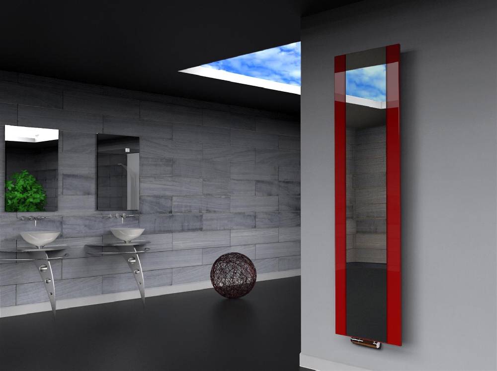 Szagato BADHEIZKÖRPER mit Spiegel Design Singapur 3 180x47cm 1118 Wat rot SZAGATO Designheizkörper Handtuchheizkörper mit Mittelanschluss Handtuchwärmer Neueste Mode