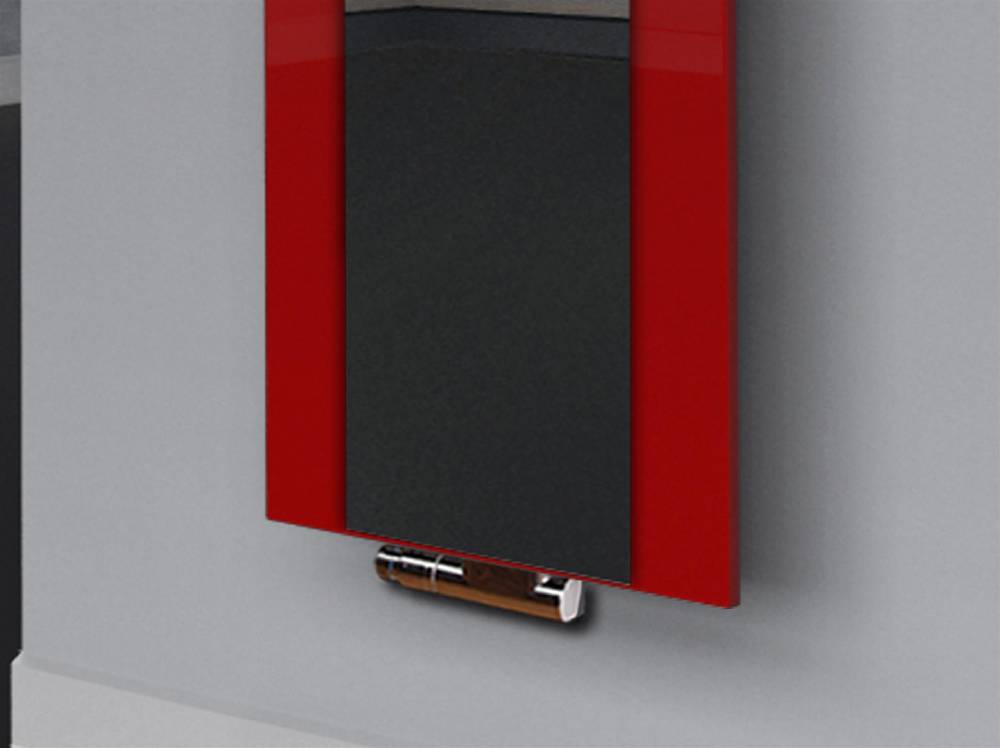Szagato BADHEIZKÖRPER mit Spiegel Design Singapur 3 180x47cm 1118 Watt rot (+1 Halter 50mm) SZAGATO Designheizkörper mit Mittelanschluss Handtuchwärmer Saisonale Angebote
