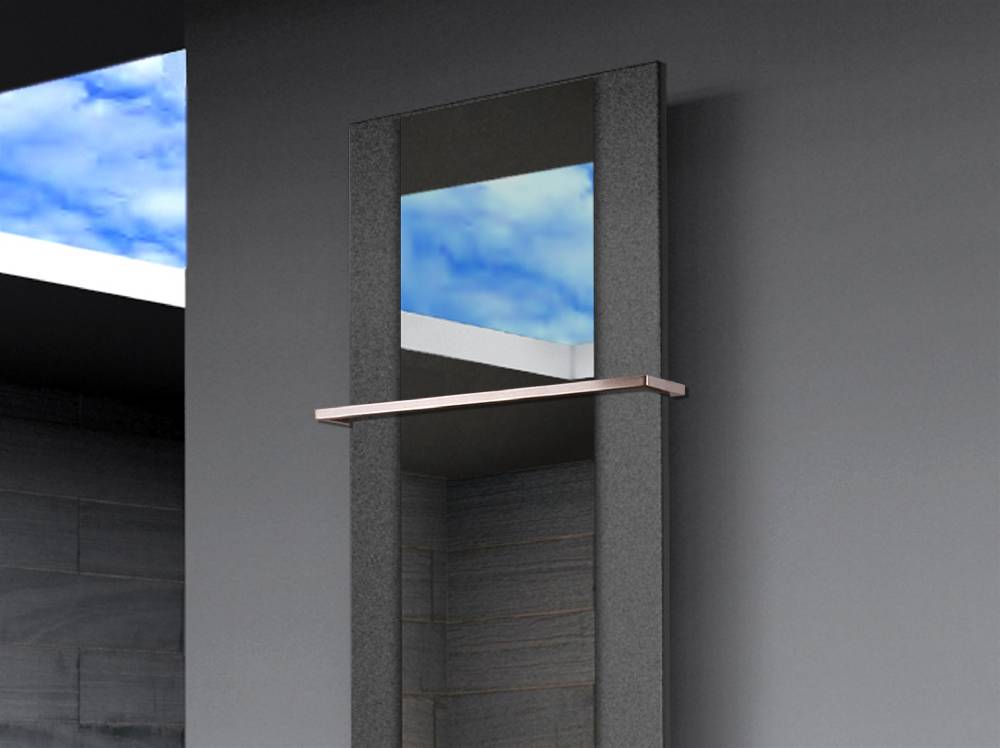 Szagato BADHEIZKÖRPER mit Spiegel Design Singapur 3 180x47cm 1118Watt anthrazit - moon +1 Halter 15mm SZAGATO Designheizkörper Mittelanschluss Handtuchwärmer JETZT KAUFEN