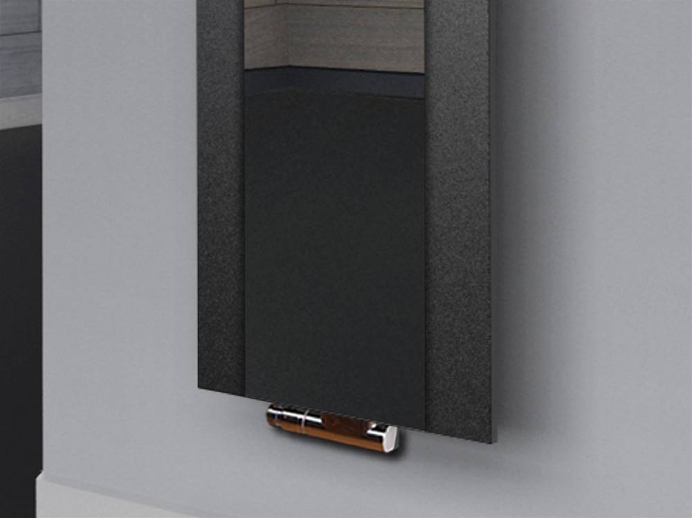 Szagato BADHEIZKÖRPER mit Spiegel Design Singapur 3 180x47cm 1118Watt anthrazit - moon +1 Halter 50mm SZAGATO Designheizkörper Mittelanschluss Handtuchwärmer Neueste Stile