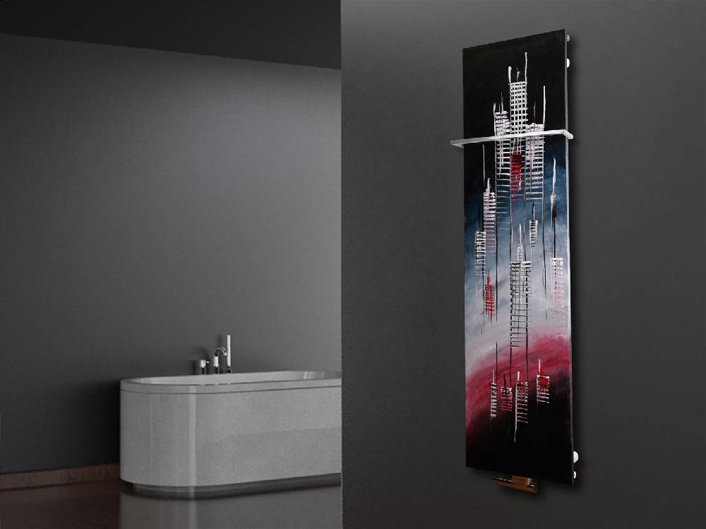 Szagato BADHEIZKÖRPER Vernissage Design 25 180x47cm 1118 Watt Acryl (+1 Halter 15mm) SZAGATO Designheizkörper Handtuchheizkörper mit Mittelanschluss