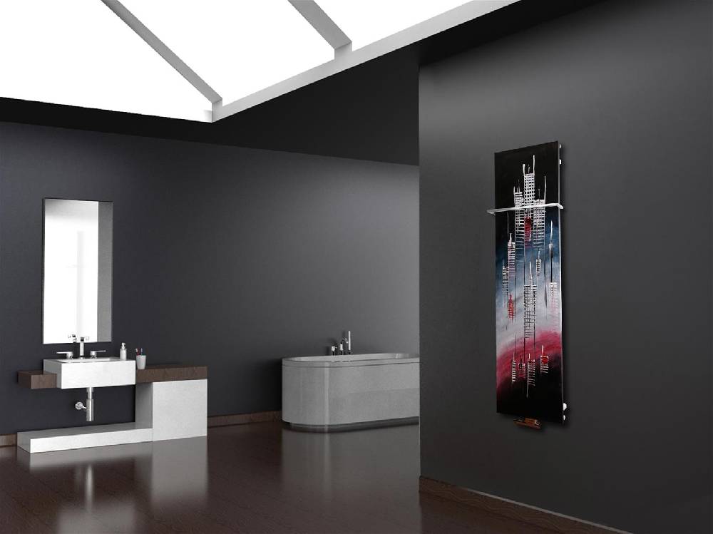 Szagato BADHEIZKÖRPER Vernissage Design 25 180x47cm 1118 Watt Acryl (+1 Halter 15mm) SZAGATO Designheizkörper Handtuchheizkörper mit Mittelanschluss Kostenloser Versand international