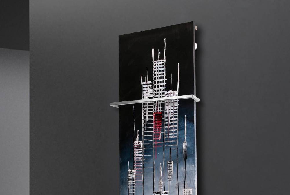 Szagato BADHEIZKÖRPER Vernissage Design 25 180x47cm 1118 Watt Acryl (+1 Halter 15mm) SZAGATO Designheizkörper Handtuchheizkörper mit Mittelanschluss Kostenloser Versand international
