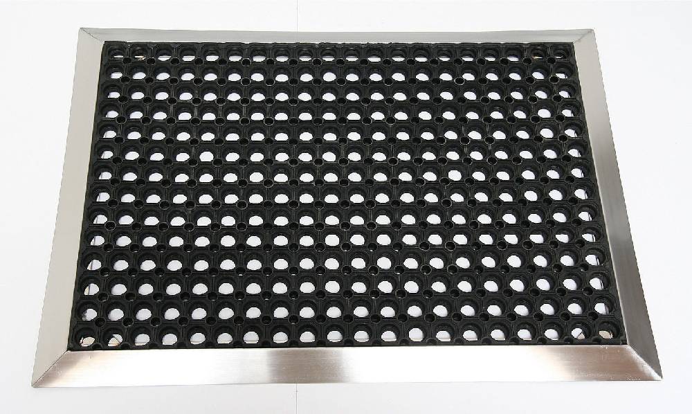 Szagato Edelstahlrahmen mit Fußmatte Ringgummi 110x60cm Gr. 3 SZAGATO Made in Germany Schuhabstreifer Edelstahl außen Fußabtreter Schmutzfangmatte im Angebot
