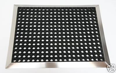 Szagato Edelstahlrahmen mit Fußmatte Ringgummi 110x85cm Gr. 4 SZAGATO Made in Germany Schuhabstreifer Edelstahl außen Fußabtreter Türmatte Gummi