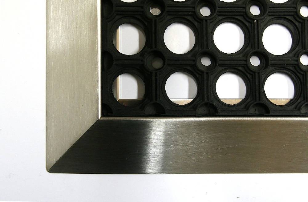 Szagato Edelstahlrahmen mit Fußmatte Ringgummi 130x90cm SZAGATO Made in Germany Schuhabstreifer Edelstahl außen Schmutzfangmatte Fußabtreter Günstiger Verkauf