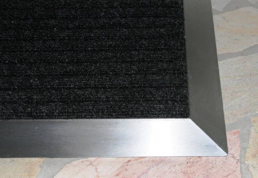 Szagato Edelstahlrahmen mit Fußmatte Ripps 110x85cm SZAGATO Made in Germany Schuhabstreifer Edelstahl außen Schmutzfangmatte Fußabtreter Schmutzmatte Blitzverkäufe