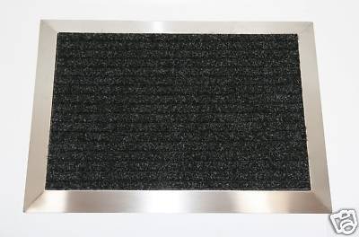 Szagato Edelstahlrahmen mit Fußmatte Ripps 90x60cm SZAGATO Made in Germany Schuhabstreifer Edelstahl außen Schmutzfangmatte Fußabtreter Schmutzmatte