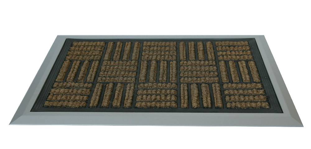 Szagato Fußmatte mit ALU Rahmen 68x48cm Kokos - Gummi Aluminium SZAGATO Made in Germany Fußmatte ALUMINIUM Schmutzfangmatte Fußabtreter Schmutzmatte Flash Sale