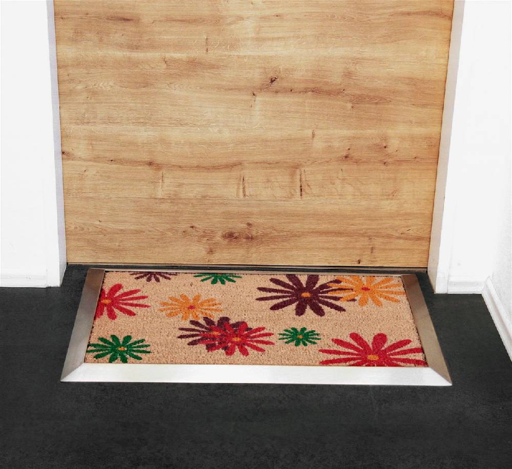 Szagato Fußmatte mit Edelstahl-Rahmen 70x50cm Design 25 Sonnenblumen SZAGATO Fussmatte außen Fussmatte outdoor Fussmatte innen Schuhabstreifer Fussabtreter Exklusivangebot