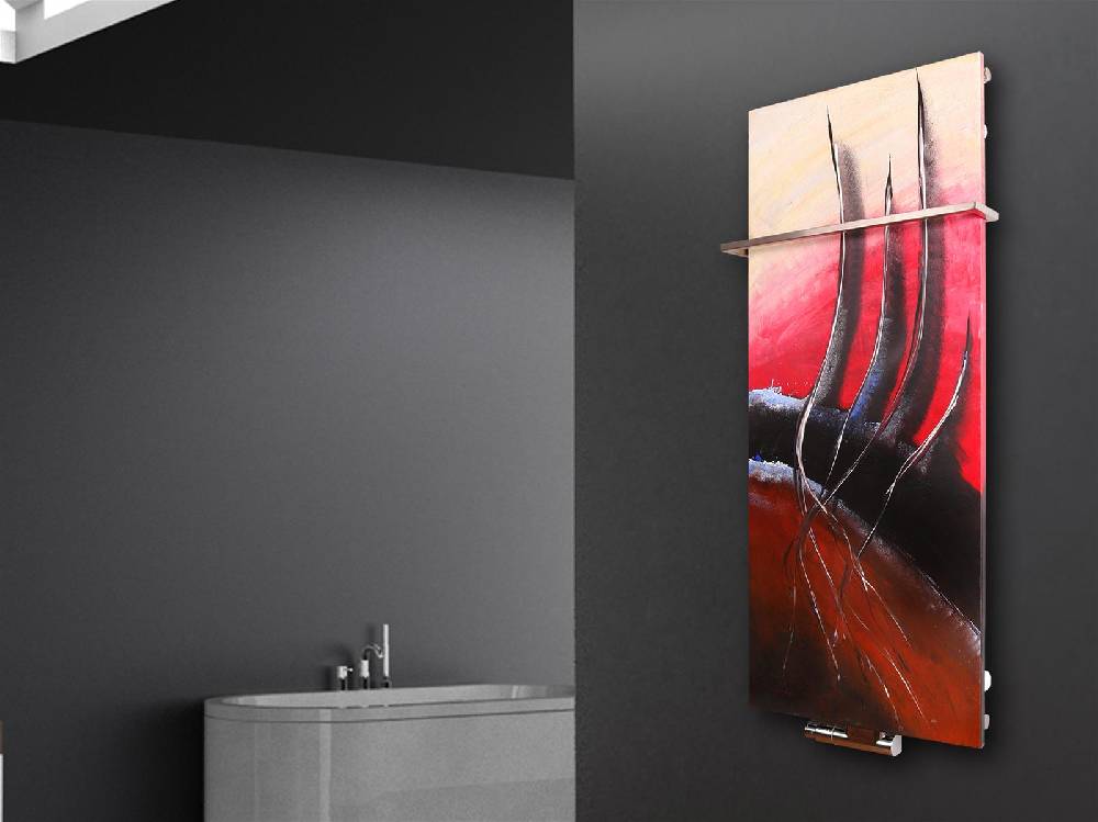 Szagato BADHEIZKÖRPER Vernissage Design 61 120x47cm 799 Watt Acryl (+1 Halter 15mm) SZAGATO Designheizkörper Handtuchheizkörpertelanschluss Handtuchwärmer