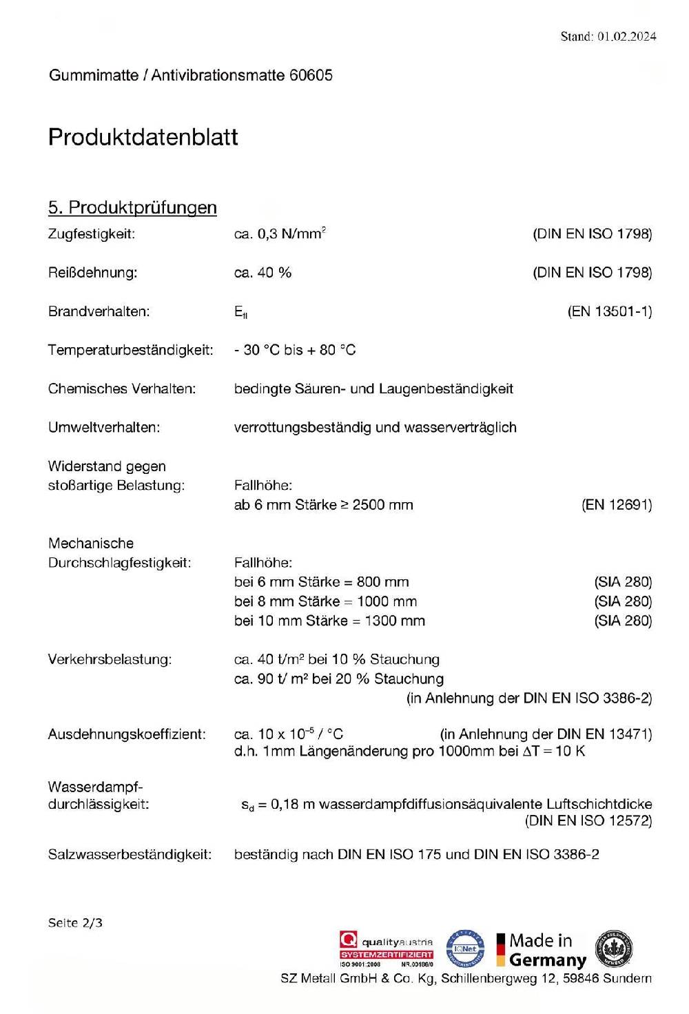 Szagato Bautenschutzmatte Gummi 500x125x0,5cm SZAGATO Gummimatte Gummigranulatmatte Antirutschmatte Gummi Granulat Matte recycelt Räumungsverkauf