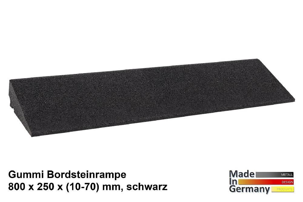 Szagato Bordsteinrampe Gummi 70mm LxBxH 80x25x7cm schwarz SZAGATO Schwellenrampe Auffahrhilfe Bordsteinkeile Auffahrrampe Bordsteinkanten Rampe Gummikeil Sonderangebote