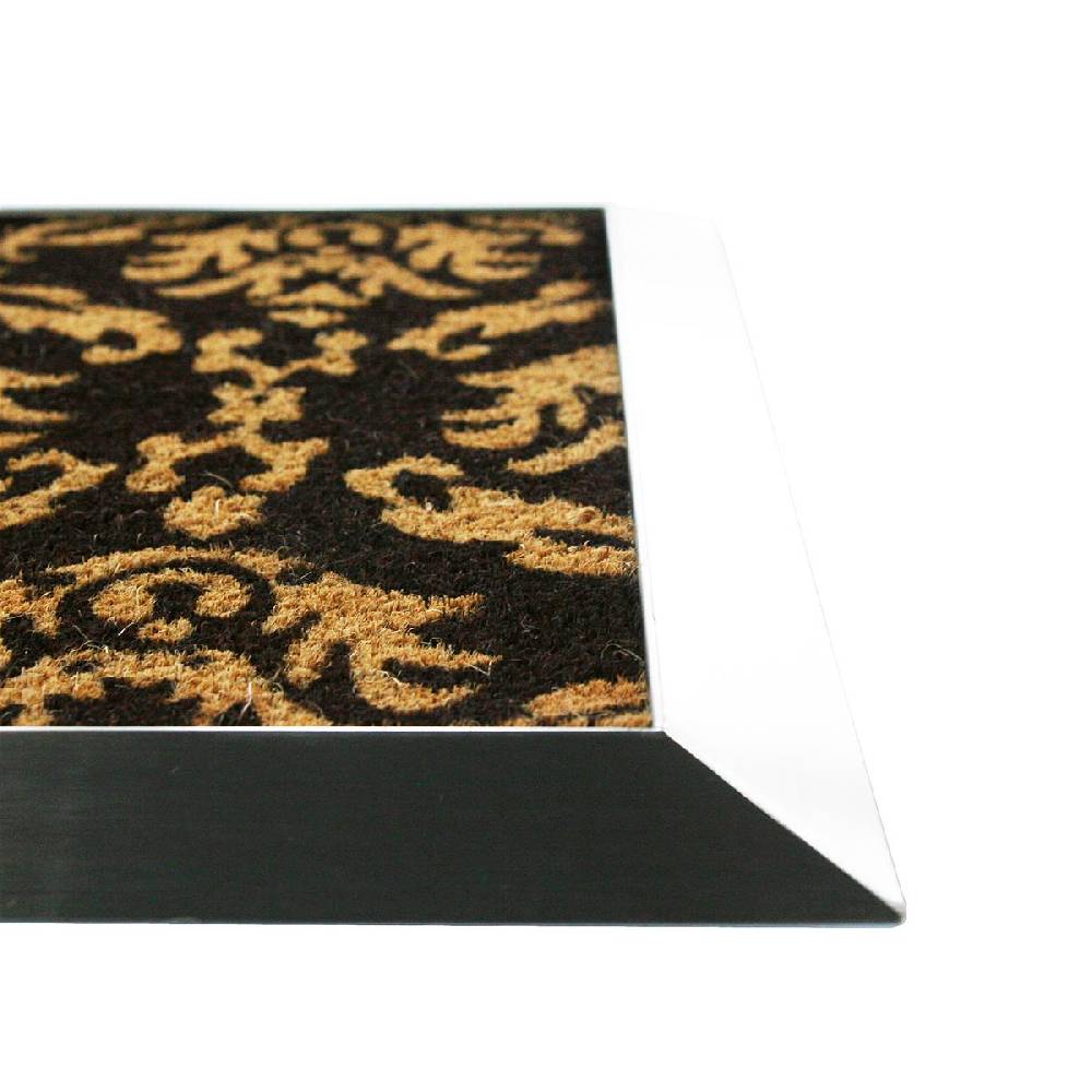 Szagato Fußmatte mit Edelstahl-Rahmen 84x54cm Design 33 Kokos braun SZAGATO Fussmatte außen Fussmatte outdoor Fussmatte innen Schuhabstreifer Fussabtreter Tiefpreis