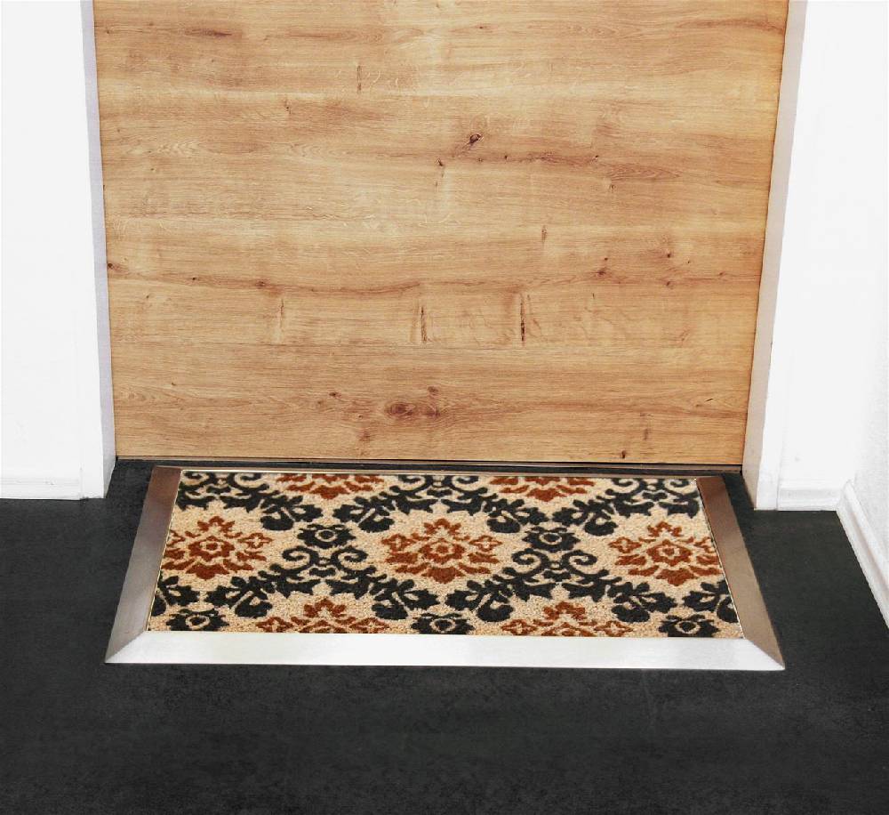 Szagato Fußmatte mit Edelstahl-Rahmen 84x54cm Design 34 Kokos braun SZAGATO Fussmatte außen Fussmatte outdoor Fussmatte innen Schuhabstreifer Fussabtreter Super Sparpreis