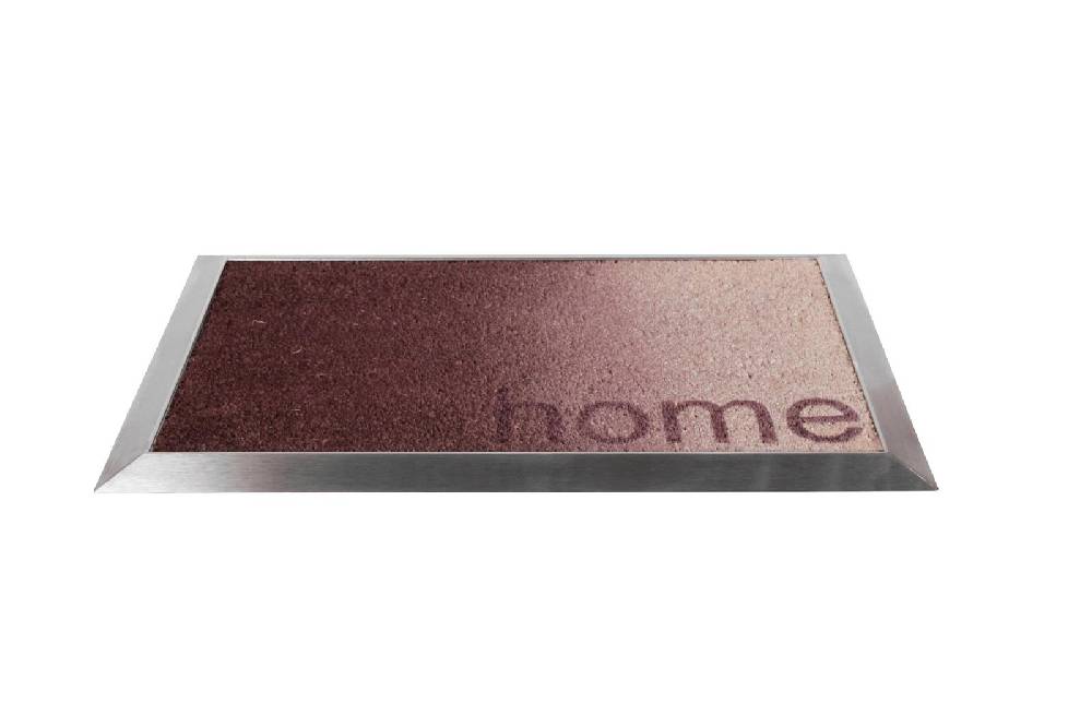 Szagato Fußmatte mit Edelstahlrahmen 84x54cm Design 36 Home hellbraun Kokos SZAGATO Made in Germany Edelstahl Schmutzfangmatte Fußabtreter Schmutzabstreifer