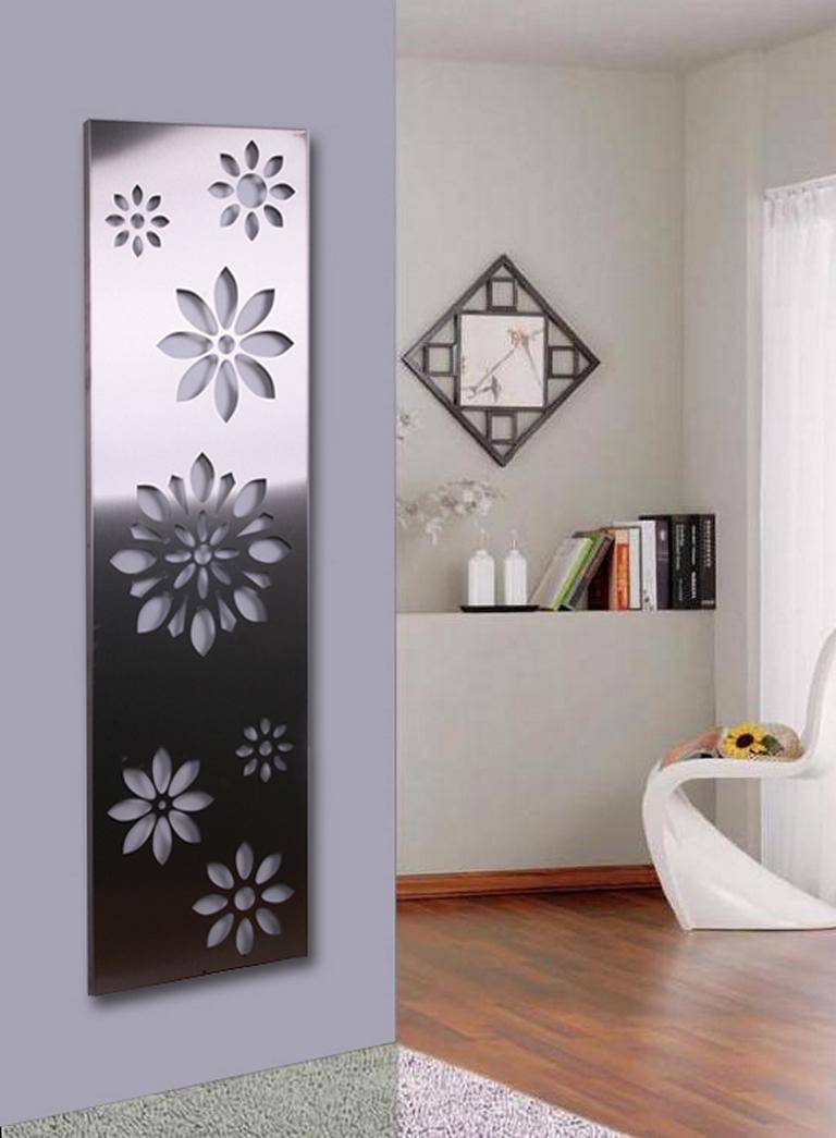 Szagato Garderobe Wandgarderobe Design Flower 140x40cm Edelstahl matt SZAGATO Garderobe Metall Wand Garderobenpaneel Garderobenleiste Flurgarderobe Flur