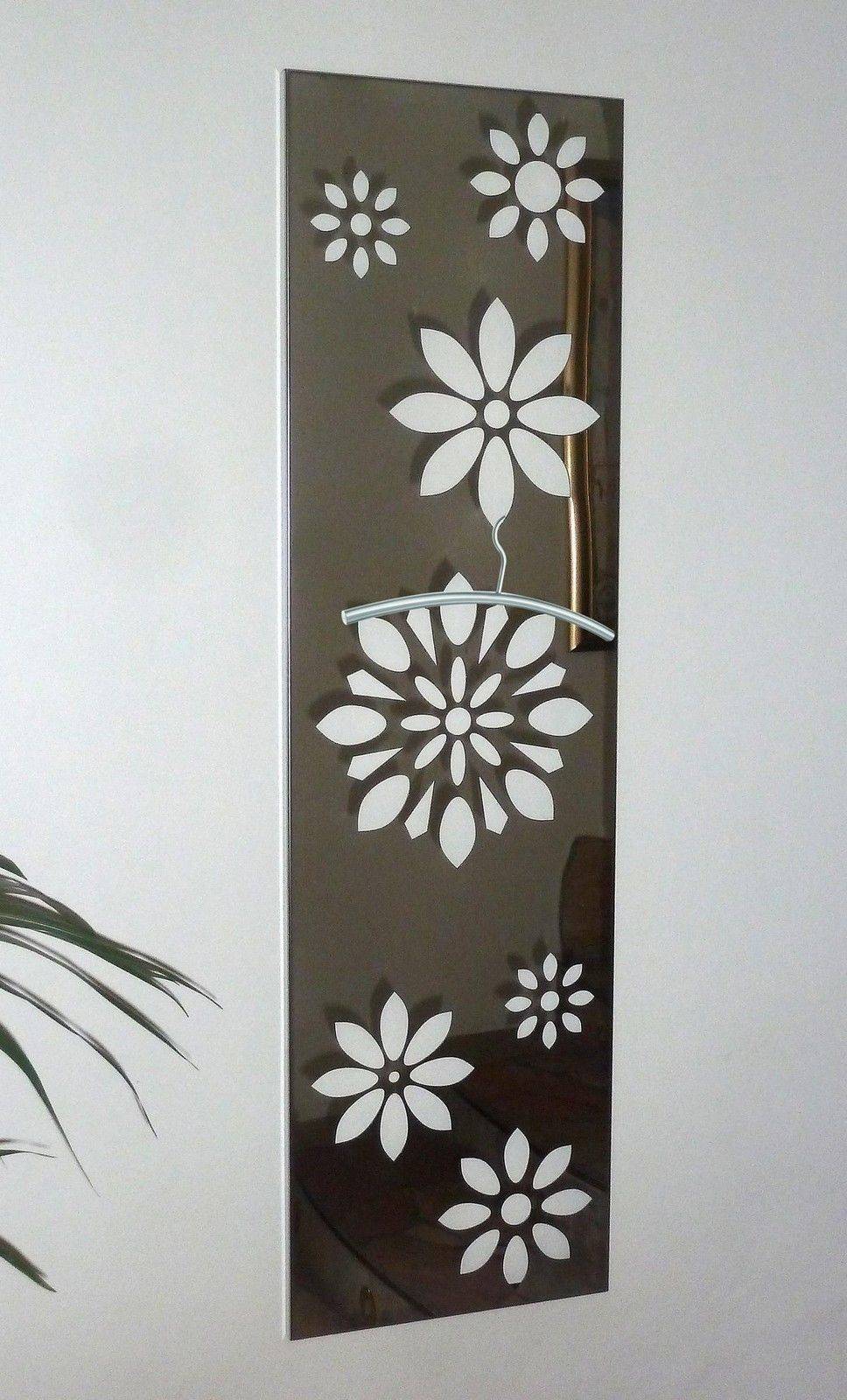 Szagato Garderobe Wandgarderobe Design Flower 140x40cm Edelstahl matt SZAGATO Garderobe Metall Wand Garderobenpaneel Garderobenleiste Flurgarderobe Flur Neueste Stile