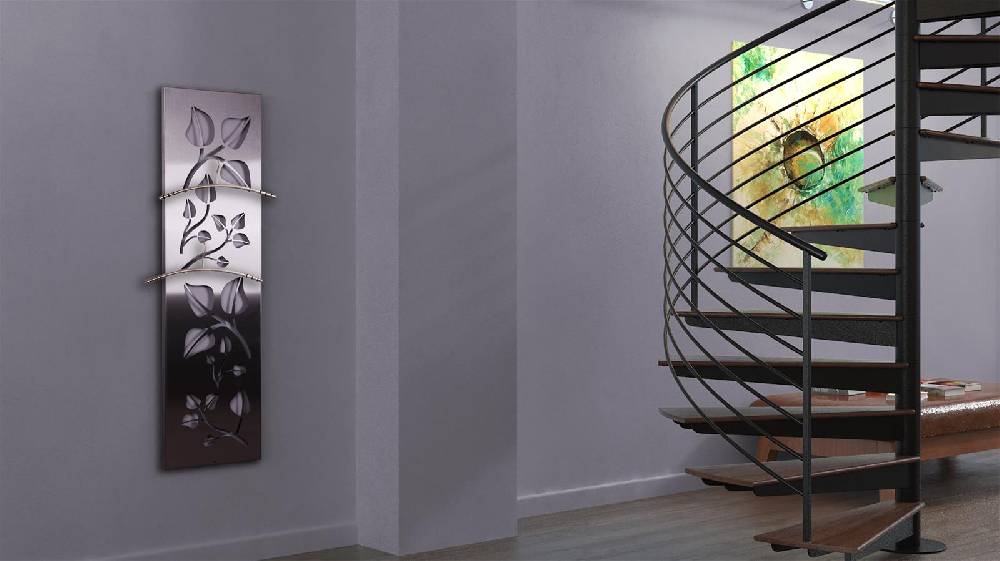 Szagato Garderobe Wandgarderobe Design Leaves 140x40cm Edelstahl matt SZAGATO Garderobe Metall Wand Garderobenpaneel Garderobenleiste Flurgarderobe Flur Zeitbegrenzte Promotion