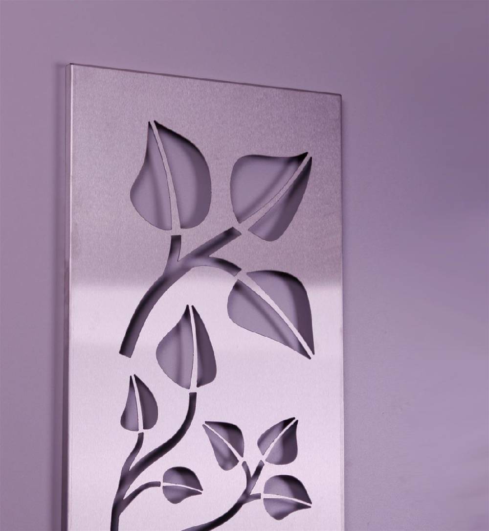 Szagato Garderobe Wandgarderobe Design Leaves 140x40cm Edelstahl matt SZAGATO Garderobe Metall Wand Garderobenpaneel Garderobenleiste Flurgarderobe Flur Zeitbegrenzte Promotion