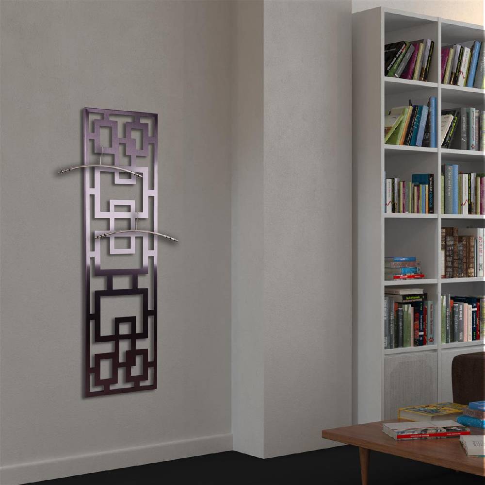 Szagato Garderobe Wandgarderobe Design Rechteck 140x40cm Edelstahl matt SZAGATO Garderobe Metall Garderobe Wand Garderobenpaneel Garderobenleiste Flur
