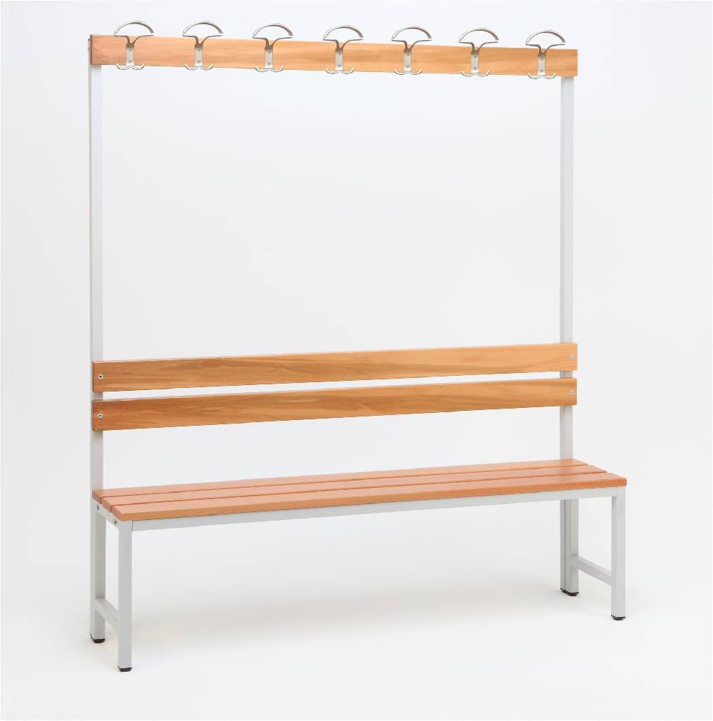 Szagato Garderobenbank mit Haken 1-seitig HxBxT 170x150x30cm Marke SZAGATO Umkleidebank Umkleide Sitzbank Garderobe mit Sitzbank Garderoben Bank Nur noch ein Tag übrig