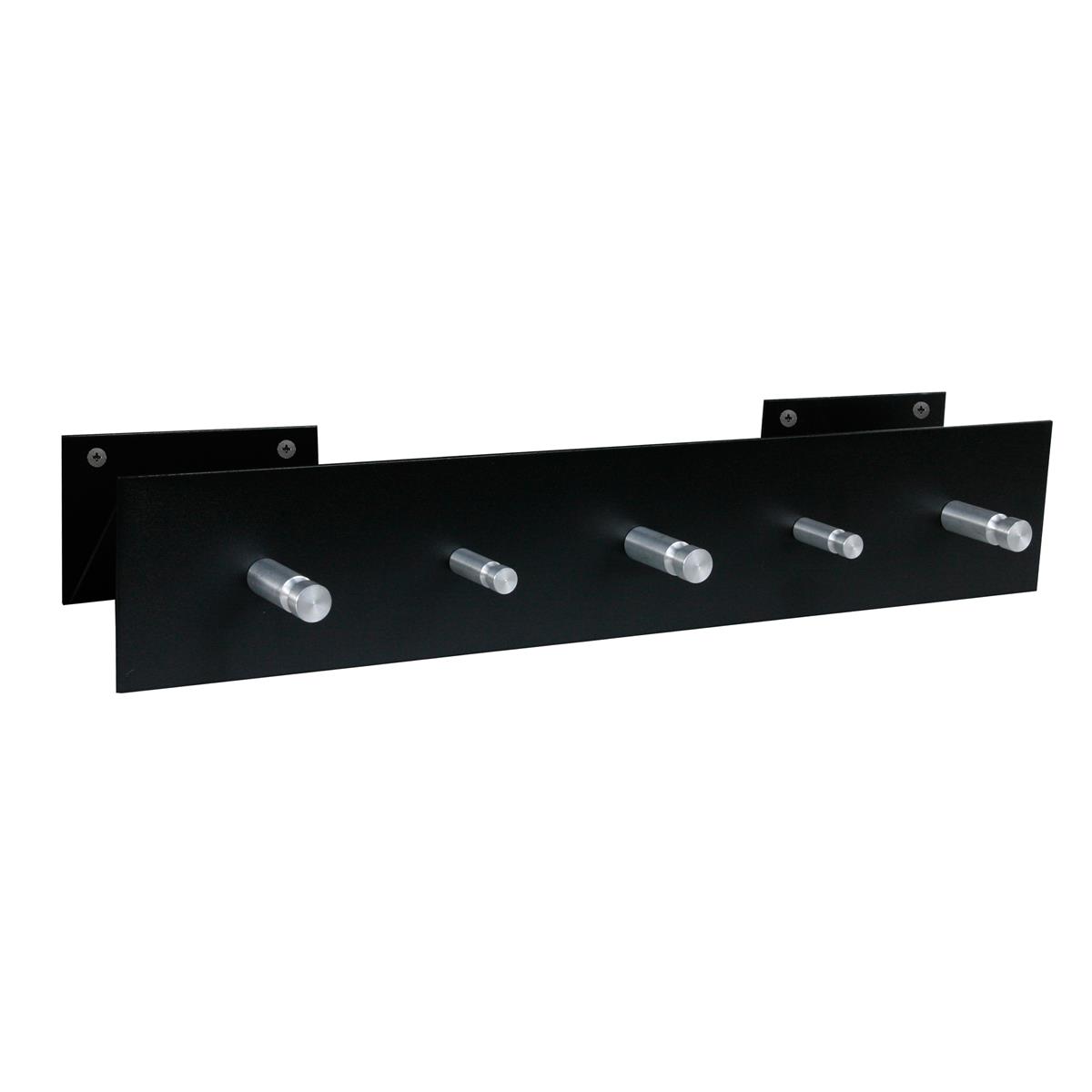 Szagato Garderobenleiste 50x9cm schwarz (gerade Anordnung) SZAGATO Made in Germany Garderobenpaneel Flurgarderobe Garderobe Flur Wandgarderobe Hakenleiste