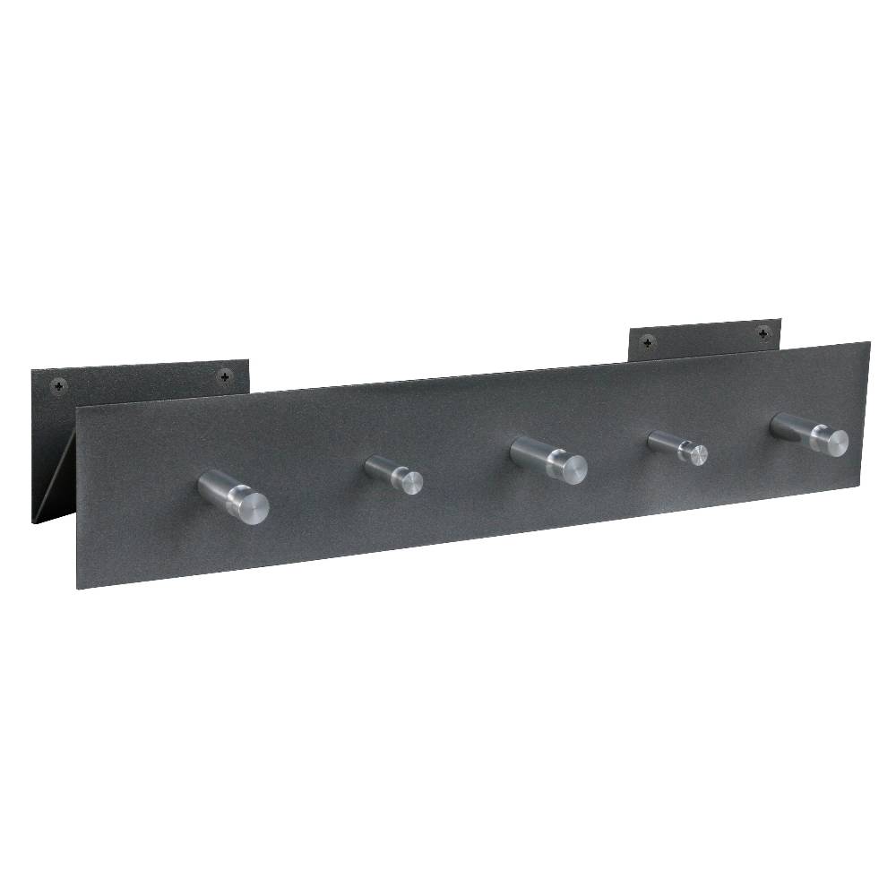 Szagato Garderobenleiste 50x9cm silber (gerade Anordnung) SZAGATO Made in Germany Garderobenpaneel Flurgarderobe Garderobe Flur Wandgarderobe Hakenleiste