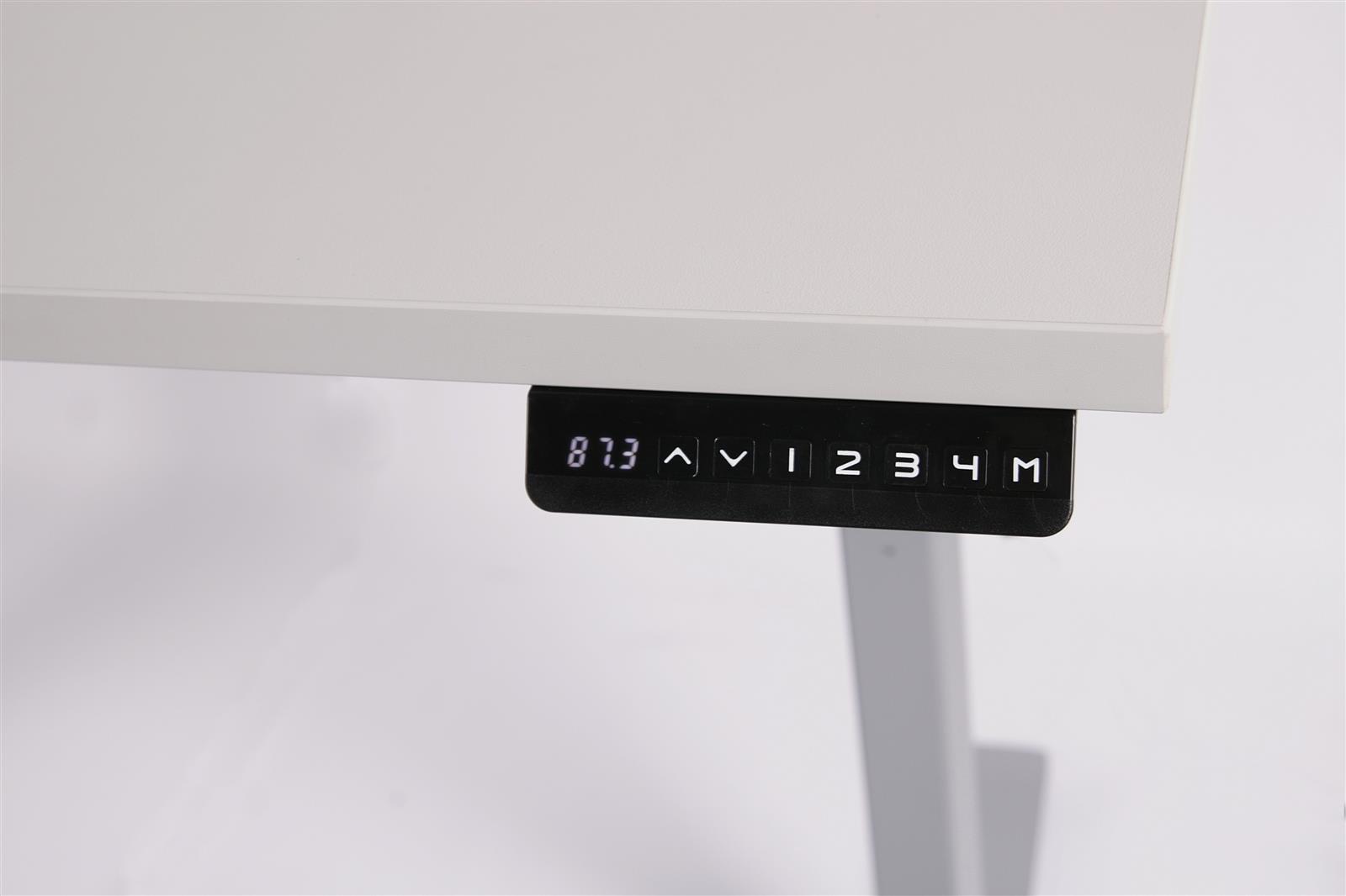 Szagato Gestell höhenverstellbarer Schreibtisch 118x70x62-127cm lichtgrau für Platten von 120-180cm mit Memory-Funktion SZAGATO höhenverstellbarer Schreibti im Angebot
