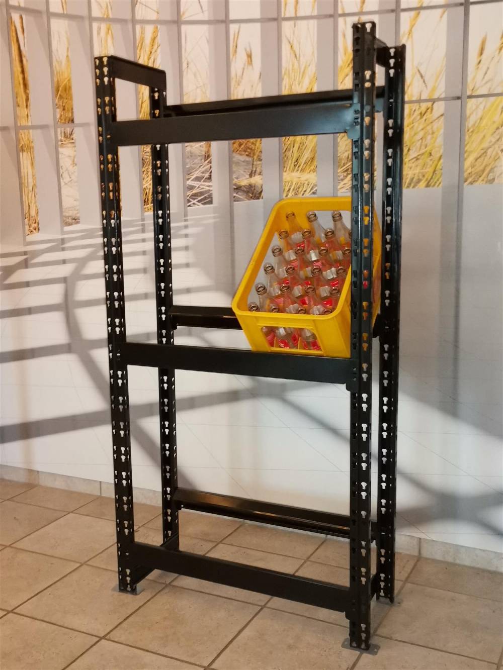 Szagato Getränkekisten Regal 6 Kisten 160x75x30cm 150 KG schwarz SZAGATO Kastenständer Getränke Kisten Halter, Getränkekisten Ständer, Flaschenkasten Ständer Günstiger Verkauf