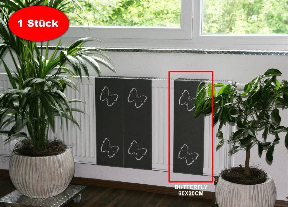 Szagato Heizkörperverkleidung 60 x 20cm Butterfly anthrazit 1 Stück SZAGATO Heizungsverkleidung Verkleidung Heizkörper Abdeckung Heizkörper Heizungsabdeckung Cyber Monday