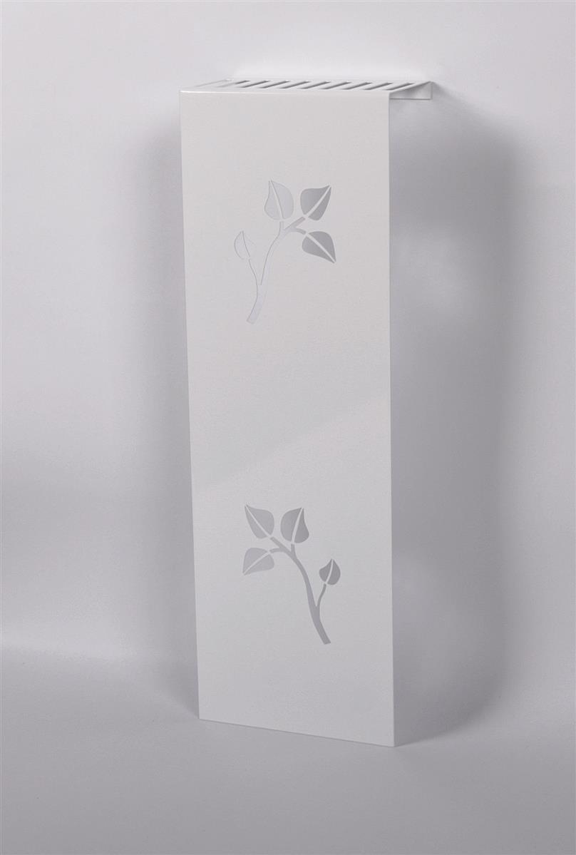 Szagato Heizkörperverkleidung 60 x 20cm Design Leaves weiß 1 Stück SZAGATO Heizungsverkleidung Verkleidung Heizkörper Abdeckung Heizkörper Heizungsabdeckung Jubiläumsangebot